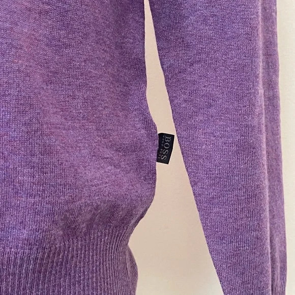 Hugo Boss Sweater Half Zip Buttons Purple Pullover